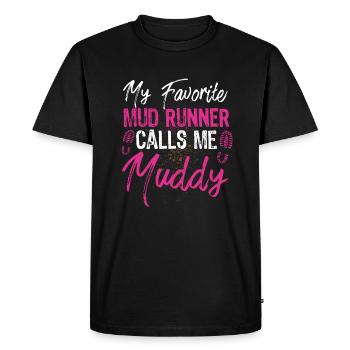 Funny Mud Run Mudder Muddy Sistas Mud Squad - T-shirt Premium bio Homme - noir - Devant - Nico (187cm)