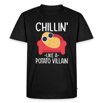 Drôle de purrtato de pommes de terre - T-shirt Premium bio Homme - noir - Devant - Nico (187cm)