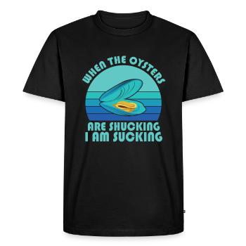 Drôles d’huîtres amateurs d’huîtres - T-shirt Premium bio Homme - noir - Devant - Nico (187cm)