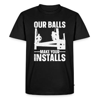Steelworkers Construction Workers - Men's Premium Organic T-Shirt - black - Front - Nico (187cm)