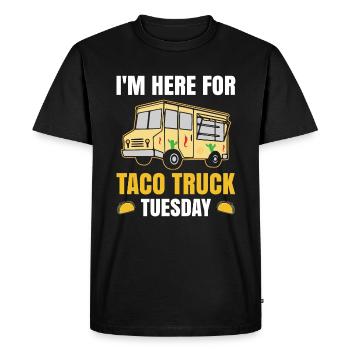 Funny Taco Truck - Men's Premium Organic T-Shirt - black - Front - Nico (187cm)