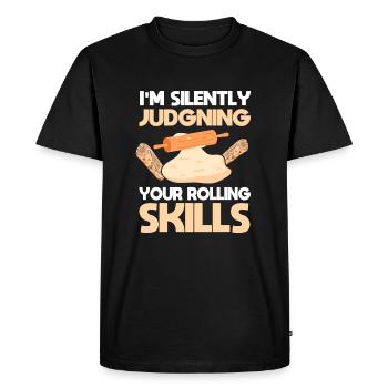 Lefse making lefsa - Men's Premium Organic T-Shirt - black - Front - Nico (187cm)