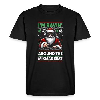 Santa DJ Disc jockey Turntable - Men's Premium Organic T-Shirt - black - Front - Nico (187cm)