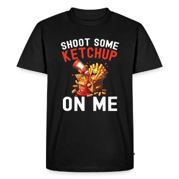 Frites Junk Food Ketchup - T-shirt Premium bio Homme - noir - Devant - Nico (187cm)