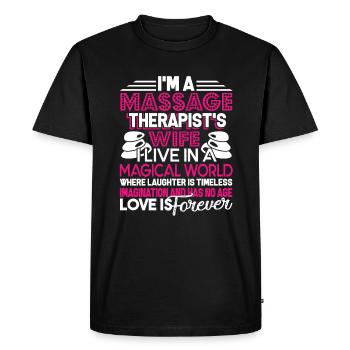 Massage Therapist Massage Therapist's Wife - Men's Premium Organic T-Shirt - black - Front - Nico (187cm)