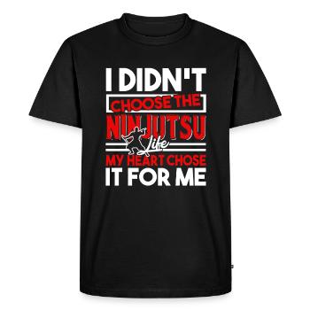 Ninjutsu My Heart Chose Ninjutsu For Me - Men's Premium Organic T-Shirt - black - Front - Nico (187cm)