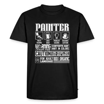 Painter Painter Solve Problems - Men's Premium Organic T-Shirt - black - Front - Nico (187cm)