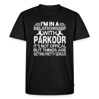 Parkour In A Relationship With Parkour - Men's Premium Organic T-Shirt - black - Front - Nico (187cm)