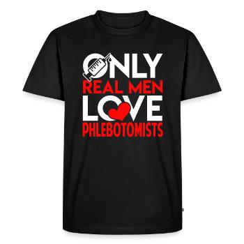 Phlebotomist Real Men Love Phlebotomists - Men's Premium Organic T-Shirt - black - Front - Nico (187cm)