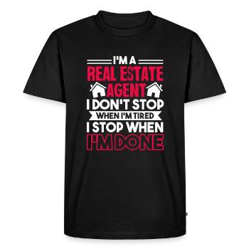 Real Estate Agent Real Estate Agent Job - Men's Premium Organic T-Shirt - black - Front - Nico (187cm)