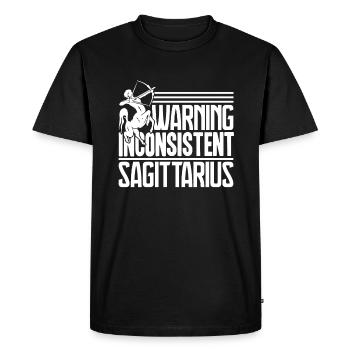 Sagittarius Warning Inconsistent Sagittarius - Men's Premium Organic T-Shirt - black - Front - Nico (187cm)