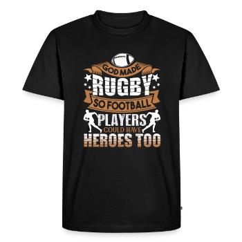 Rugby God Made Rugby - Men's Premium Organic T-Shirt - black - Front - Nico (187cm)