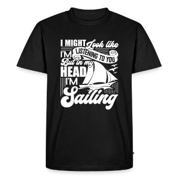 Sailing In My Head I'm Sailing - Men's Premium Organic T-Shirt - black - Front - Nico (187cm)