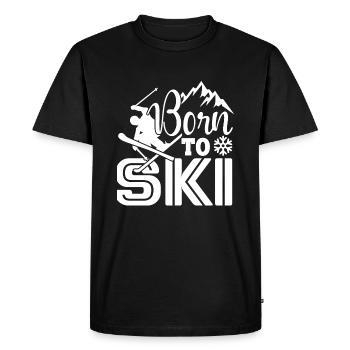Skiing Born To Ski - Men's Premium Organic T-Shirt - black - Front - Nico (187cm)
