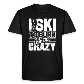 Skiing I Ski To Burn Off The Crazy - Men's Premium Organic T-Shirt - black - Front - Nico (187cm)