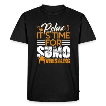 Sumo Relax Time For Sumo Wrestling - Men's Premium Organic T-Shirt - black - Front - Nico (187cm)