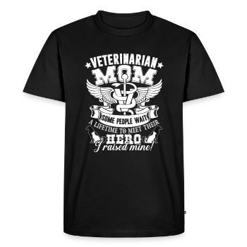 Veterinarian Veterinarian Mom Hero - Men's Premium Organic T-Shirt - black - Front - Nico (187cm)