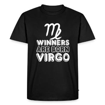 Virgo Winners Are Born Virgo Horoscope - Men's Premium Organic T-Shirt - black - Front - Nico (187cm)