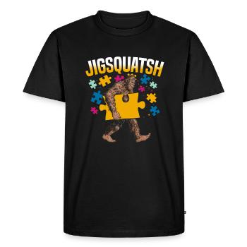 Puzzle - Men's Premium Organic T-Shirt - black - Front - Nico (187cm)