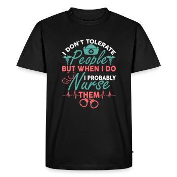Infirmière correctionnelle en prison - T-shirt Premium bio Homme - noir - Devant - Nico (187cm)