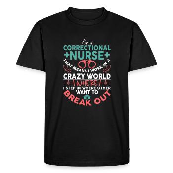 Infirmière correctionnelle en prison - T-shirt Premium bio Homme - noir - Devant - Nico (187cm)