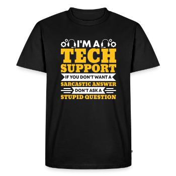 Help Desk Tech Support - Men's Premium Organic T-Shirt - black - Front - Nico (187cm)