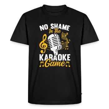 Chanteur de karaoké drôle - T-shirt Premium bio Homme - noir - Devant - Nico (187cm)