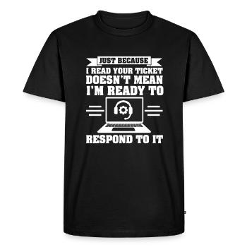 Tech Support - Men's Premium Organic T-Shirt - black - Front - Nico (187cm)