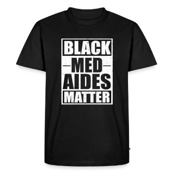 Aide aux médicaments Med Aide - T-shirt Premium bio Homme - noir - Devant - Nico (187cm)