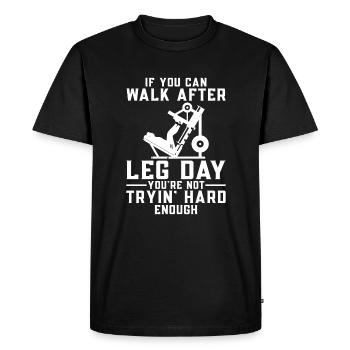 Leg day - Men's Premium Organic T-Shirt - black - Front - Nico (187cm)