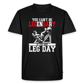 Leg day - Men's Premium Organic T-Shirt - black - Front - Nico (187cm)
