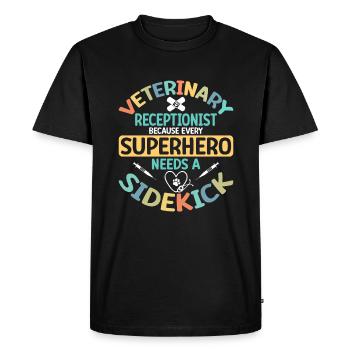 Vet Receptionist - Men's Premium Organic T-Shirt - black - Front - Nico (187cm)