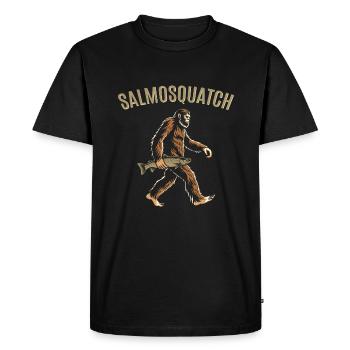 Pêcheur de pêche au saumon royal - T-shirt Premium bio Homme - noir - Devant - Nico (187cm)