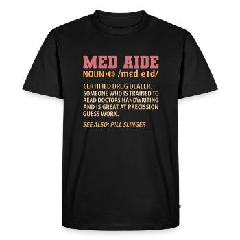 Aide aux médicaments Med Aide - T-shirt Premium bio Homme - noir - Devant - Nico (187cm)