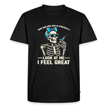 Aide aux médicaments Med Aide - T-shirt Premium bio Homme - noir - Devant - Nico (187cm)
