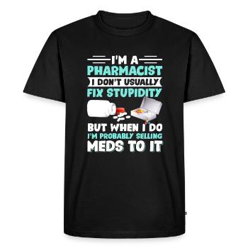 Pharmacist Pharmacy Tech - Men's Premium Organic T-Shirt - black - Front - Nico (187cm)