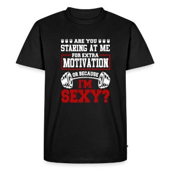 Entraîneur personnel - T-shirt Premium bio Homme - noir - Devant - Nico (187cm)