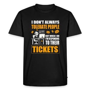 Support technique du service d’assistance - T-shirt Premium bio Homme - noir - Devant - Nico (187cm)