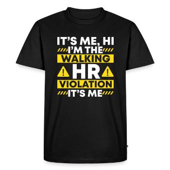 HR Violation Coworker - Men's Premium Organic T-Shirt - black - Front - Nico (187cm)
