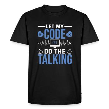 Medical Coder - Men's Premium Organic T-Shirt - black - Front - Nico (187cm)