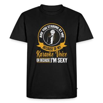 Chanteur de karaoké drôle - T-shirt Premium bio Homme - noir - Devant - Nico (187cm)