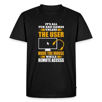 Support technique du service d’assistance - T-shirt Premium bio Homme - noir - Devant - Nico (187cm)