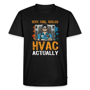 Technicien en réparateur de climatisation CVC Tech - T-shirt Premium bio Homme - noir - Devant - Nico (187cm)