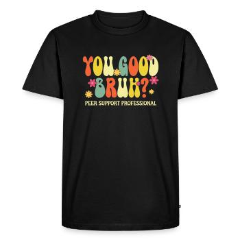 Spécialiste du soutien par les pairs PSS - T-shirt Premium bio Homme - noir - Devant - Nico (187cm)