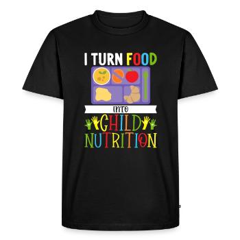 Lunch Lady Premier jour d’école - T-shirt Premium bio Homme - noir - Devant - Nico (187cm)