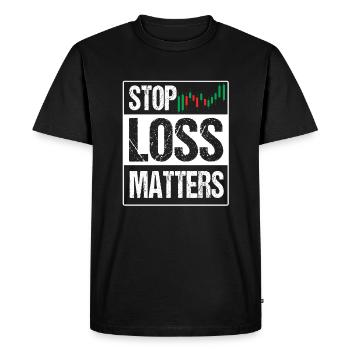 Trader boursier - T-shirt Premium bio Homme - noir - Devant - Nico (187cm)