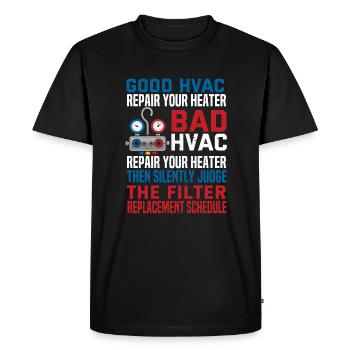 Technicien en réparateur de climatisation CVC Tech - T-shirt Premium bio Homme - noir - Devant - Nico (187cm)