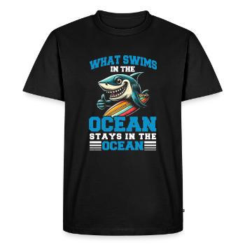 Biologiste marin requin - T-shirt Premium bio Homme - noir - Devant - Nico (187cm)