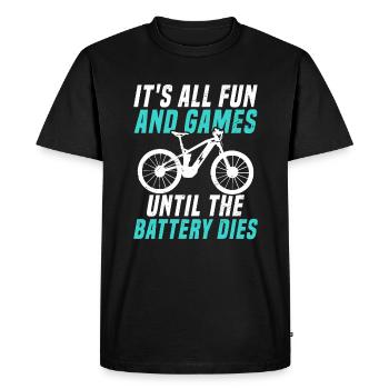 Vélo électrique électrique - T-shirt Premium bio Homme - noir - Devant - Nico (187cm)