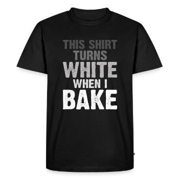 Baking Funny Baker - Men's Premium Organic T-Shirt - black - Front - Nico (187cm)